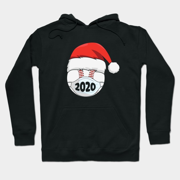 2020 Baseball Santa hat Face Mask Quarantined Christmas Gift Hoodie by BadDesignCo